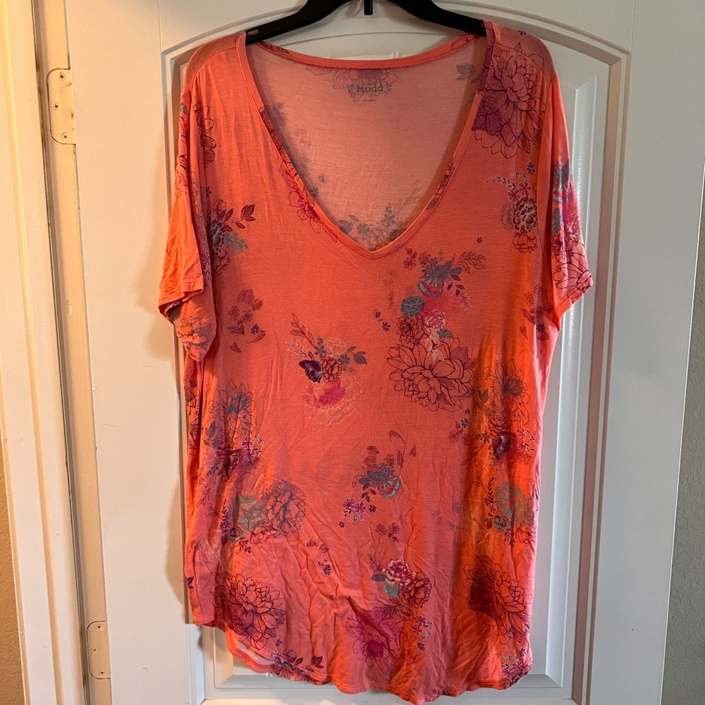 Mudd Tunic V Neck Top